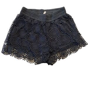 Black crochet shorts Medium